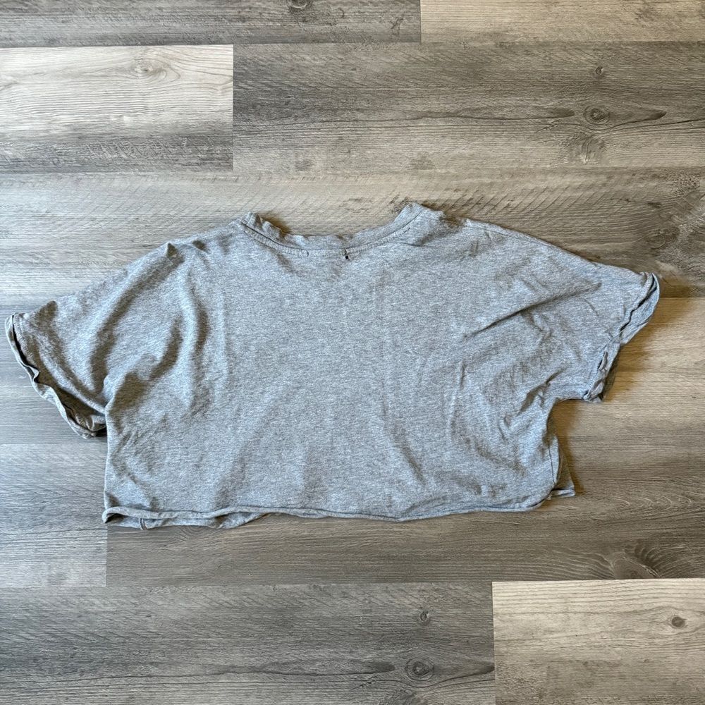 Forever 21 Gym Crop Top Light Gray Medium Cotton - Picture 2 of 9